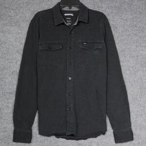 RVCA Mens XS Black‎ Long Sleeve Button Down Shirt Regular Fit Casual